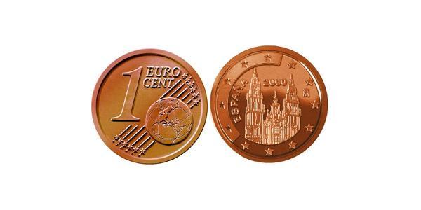 1 Eurocent Reino de España (1976 - ) Kupfer/Stahl 