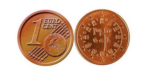 1 Eurocent Portogallo (1975 - ) Rame/Acciaio 