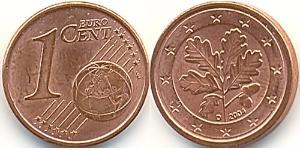 1 Eurocent Federal Republic of Germany (1990 - ) Steel/Copper 