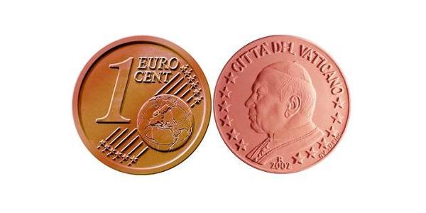 1 Eurocent Vatican (1926-) Steel/Copper John Paul II (1920 - 2005)