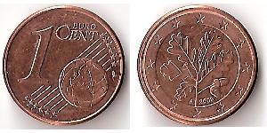 1 Eurocent 德国 Steel/銅 