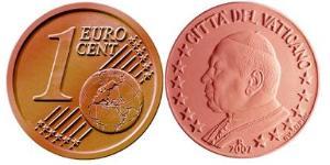 1 Eurocent 梵蒂冈 Steel/銅 若望·保祿二世 (1920 - 2005)