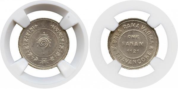1 Fanam Траванкор (1102-1949) Серебро 