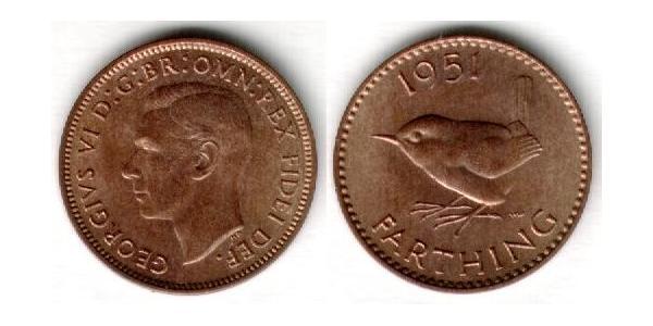 1 Farthing Reino Unido (1922-) Bronce Jorge VI (1895-1952)