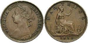 1 Farthing Reino Unido de Gran Bretaña e Irlanda (1801-1922) Bronce Victoria (1819 - 1901)