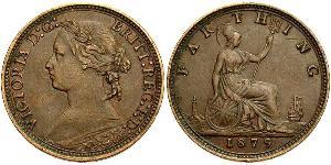 1 Farthing Reino Unido de Gran Bretaña e Irlanda (1801-1922) Bronce Victoria (1819 - 1901)