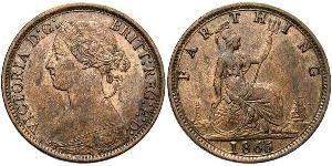 1 Farthing Reino Unido de Gran Bretaña e Irlanda (1801-1922) Bronce Victoria (1819 - 1901)