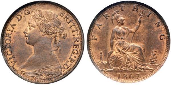 1 Farthing Reino Unido de Gran Bretaña e Irlanda (1801-1922) Bronce Victoria (1819 - 1901)