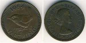 1 Farthing Feriind Kiningrik (1922-) Bronze Elizabeth II (1926-2022)