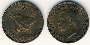 1 Farthing Feriind Kiningrik (1922-) Bronze George VI (1895-1952)