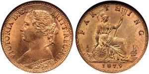 1 Farthing Vereinigtes Königreich von Großbritannien und Irland (1801-1922) Bronze Victoria (1819 - 1901)