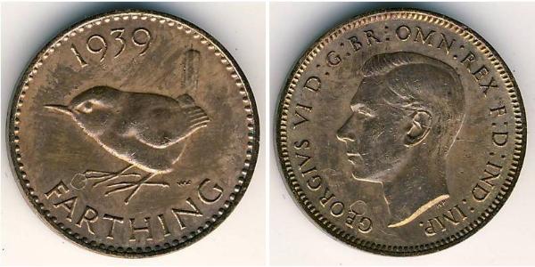 1 Farthing Regno Unito (1922-) Bronzo Giorgio VI (1895-1952)