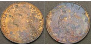 1 Farthing Regno Unito di Gran Bretagna e Irlanda (1801-1922) Bronzo Vittoria (1819 - 1901)