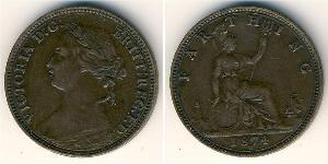 1 Farthing Regno Unito di Gran Bretagna e Irlanda (1801-1922) Bronzo Vittoria (1819 - 1901)