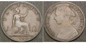 1 Farthing Regno Unito di Gran Bretagna e Irlanda (1801-1922) Bronzo Vittoria (1819 - 1901)