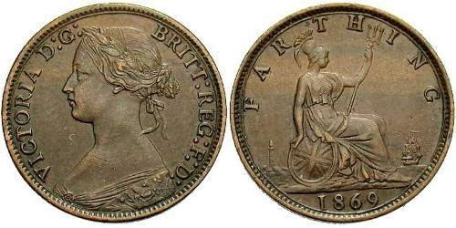 1 Farthing Regno Unito di Gran Bretagna e Irlanda (1801-1922) Bronzo Vittoria (1819 - 1901)