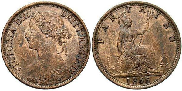 1 Farthing Regno Unito di Gran Bretagna e Irlanda (1801-1922) Bronzo Vittoria (1819 - 1901)