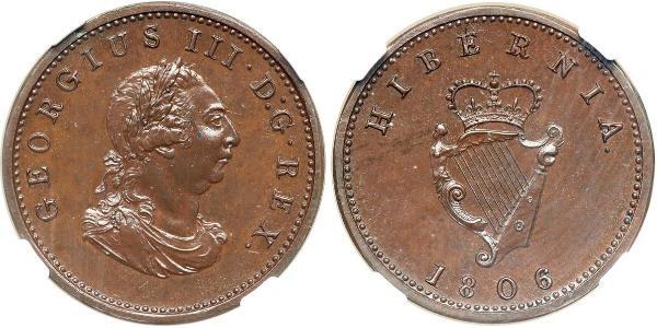 1 Farthing Irlanda (1922 - ) Cobre Jorge III (1738-1820)