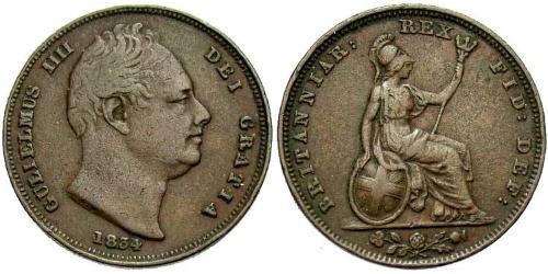 1 Farthing Reino Unido Cobre Guillermo IV (1765-1837)