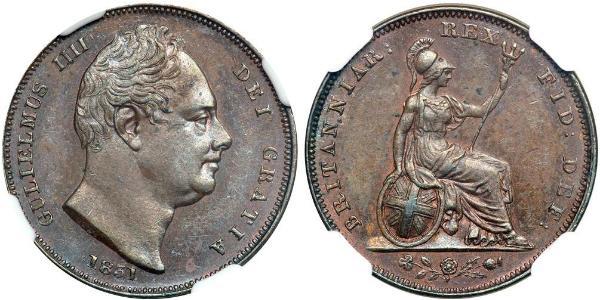 1 Farthing Reino Unido Cobre Guillermo IV (1765-1837)