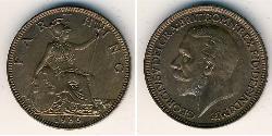 1 Farthing Reino Unido de Gran Bretaña e Irlanda (1801-1922) Cobre Jorge V (1865-1936)
