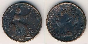 1 Farthing Reino Unido de Gran Bretaña e Irlanda (1801-1922) Cobre Jorge IV (1762-1830)