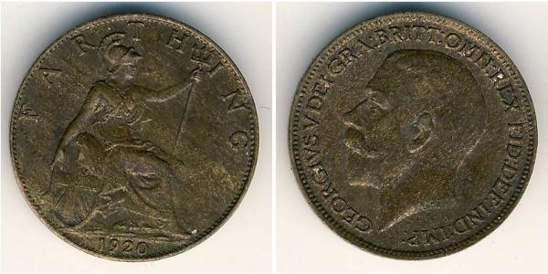 1 Farthing Reino Unido de Gran Bretaña e Irlanda (1801-1922) Cobre Jorge V (1865-1936)