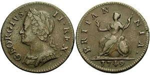 1 Farthing Reino de Gran Bretaña (1707-1801) Cobre Jorge II (1683-1760)