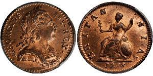 1 Farthing Reino de Gran Bretaña (1707-1801) Cobre Jorge III (1738-1820)