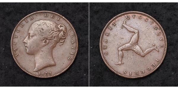 1 Farthing Isle of Man Copper Victoria (1819 - 1901)