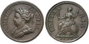 1 Farthing Kingdom of Great Britain (1707-1801) Copper Anne, Queen of Great Britain (1665-1714)