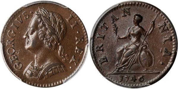 1 Farthing Kingdom of Great Britain (1707-1801) Copper George II (1683-1760)