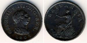 1 Farthing United Kingdom of Great Britain and Ireland (1801-1922) Copper George III (1738-1820)