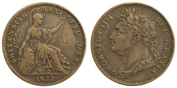 1 Farthing United Kingdom of Great Britain and Ireland (1801-1922) Copper George IV (1762-1830)