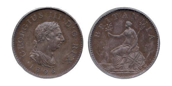 1 Farthing United Kingdom of Great Britain and Ireland (1801-1922) Copper George III (1738-1820)