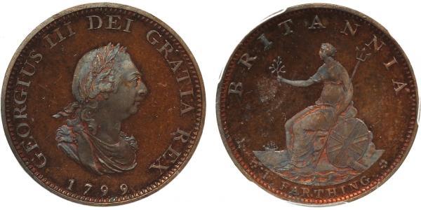 1 Farthing Royaume de Grande-Bretagne (1707-1801) Cuivre George III (1738-1820)