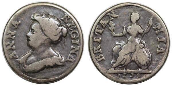 1 Farthing Royaume de Grande-Bretagne (1707-1801) Cuivre Anne (reine de Grande-Bretagne)(1665-1714)
