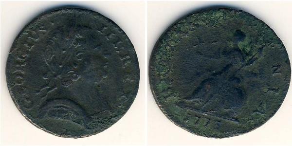 1 Farthing Königreich Großbritannien (1707-1801) Kupfer Georg III (1738-1820)