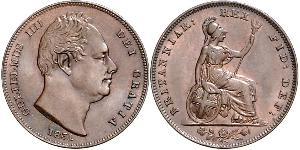 1 Farthing Vereinigtes Königreich Kupfer Wilhelm IV (1765-1837)