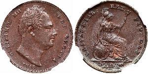 1 Farthing Vereinigtes Königreich Kupfer Wilhelm IV (1765-1837)