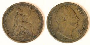 1 Farthing Vereinigtes Königreich Kupfer Wilhelm IV (1765-1837)