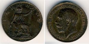 1 Farthing Vereinigtes Königreich von Großbritannien und Irland (1801-1922) Kupfer George V (1865-1936)