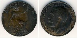 1 Farthing Vereinigtes Königreich von Großbritannien und Irland (1801-1922) Kupfer George V (1865-1936)