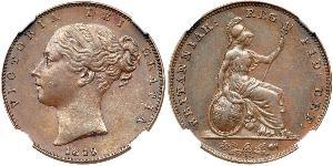 1 Farthing Vereinigtes Königreich von Großbritannien und Irland (1801-1922) Kupfer Victoria (1819 - 1901)