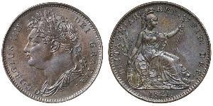 1 Farthing Vereinigtes Königreich von Großbritannien und Irland (1801-1922) Kupfer Georg IV (1762-1830)