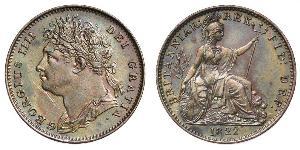 1 Farthing Vereinigtes Königreich von Großbritannien und Irland (1801-1922) Kupfer Georg IV (1762-1830)