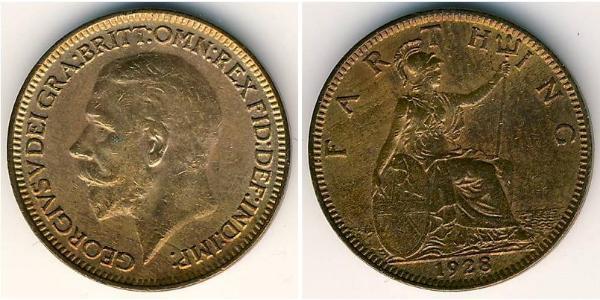 1 Farthing Vereinigtes Königreich von Großbritannien und Irland (1801-1922) Kupfer George V (1865-1936)