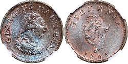 1 Farthing Irlanda (1922 - ) Rame Giorgio III (1738-1820)