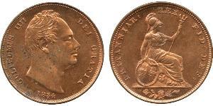 1 Farthing Regno Unito  Rame Guglielmo IV (1765-1837)