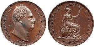 1 Farthing Regno Unito  Rame Guglielmo IV (1765-1837)